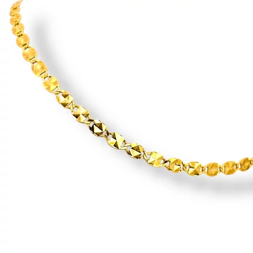 Bokalánc fantázia szemes - lapocskás - sárga arany 