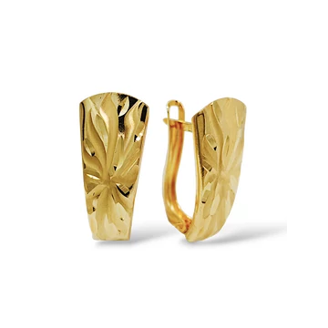 Fülbevaló francia kapcsos sárga arany - "Vésett"