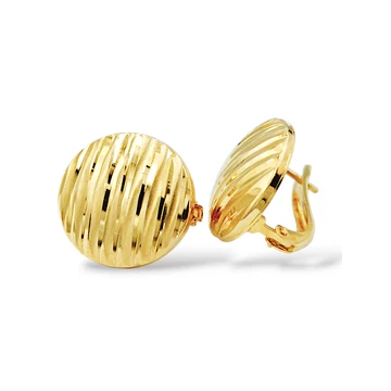 Fülbevaló francia kapcsos sárga arany - "Vésett"