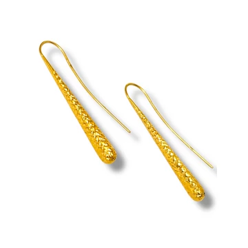 Akasztós vésett sárga arany fülbevaló