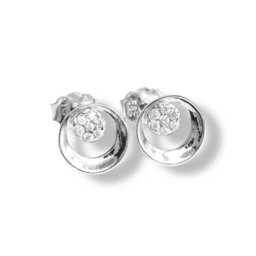 Fülbevaló bedugós köves fehér arany