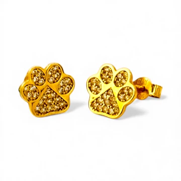 Arany köves fülbevaló - "Mancs" - bedugós