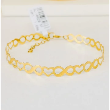 Szív és végtelen mintás arany karlánc