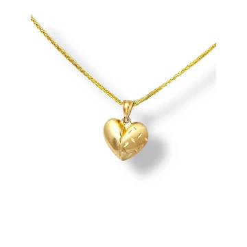 Arany szív medál – vésett, elegáns mintával