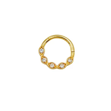 Fül piercing köves - sárga arany