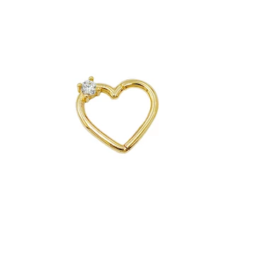 Fül piercing köves - sárga arany - Szív