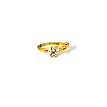 Orr piercing köves - sárga arany