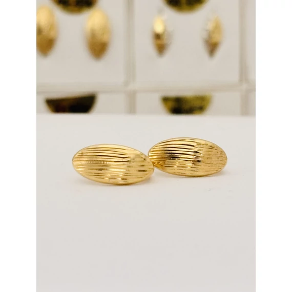 Fülbevaló francia kapcsos sárga arany - "Vésett"