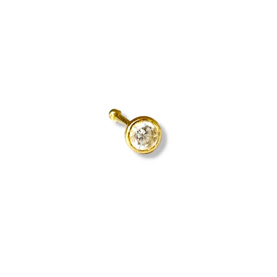 Orr piercing köves - sárga arany