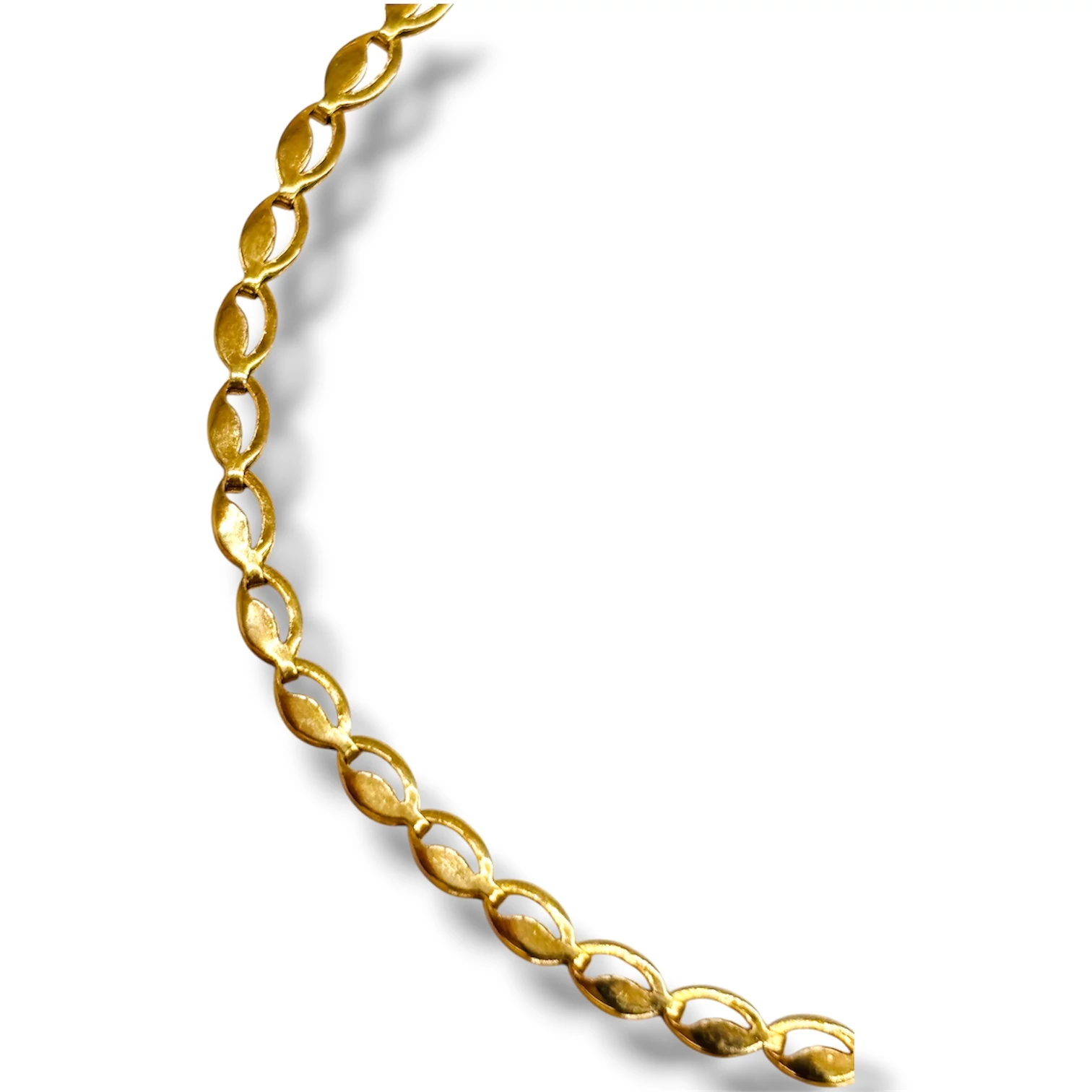 Karlánc sárga arany – fűzött szemes, 18 cm