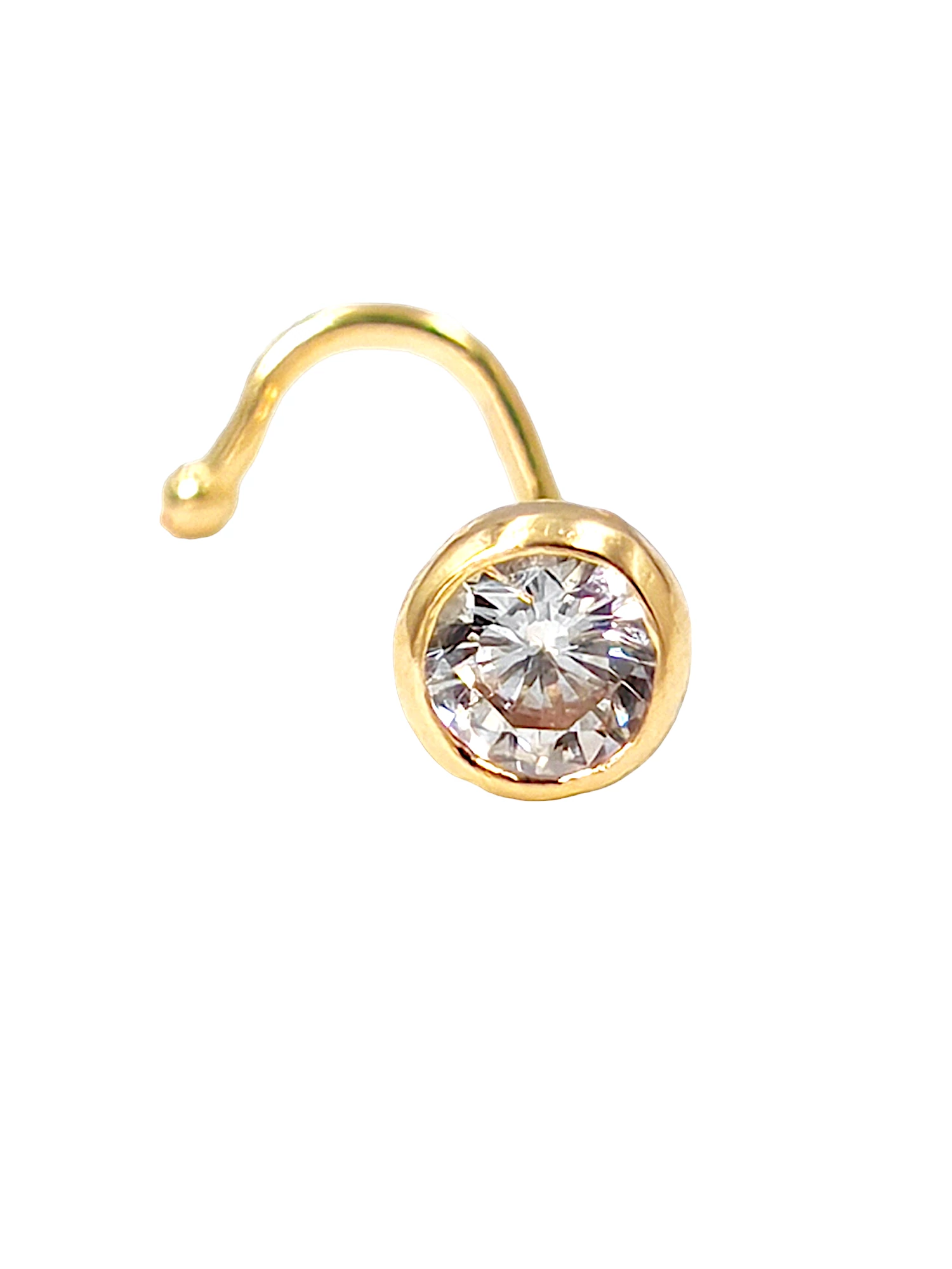 Orr piercing köves - sárga arany